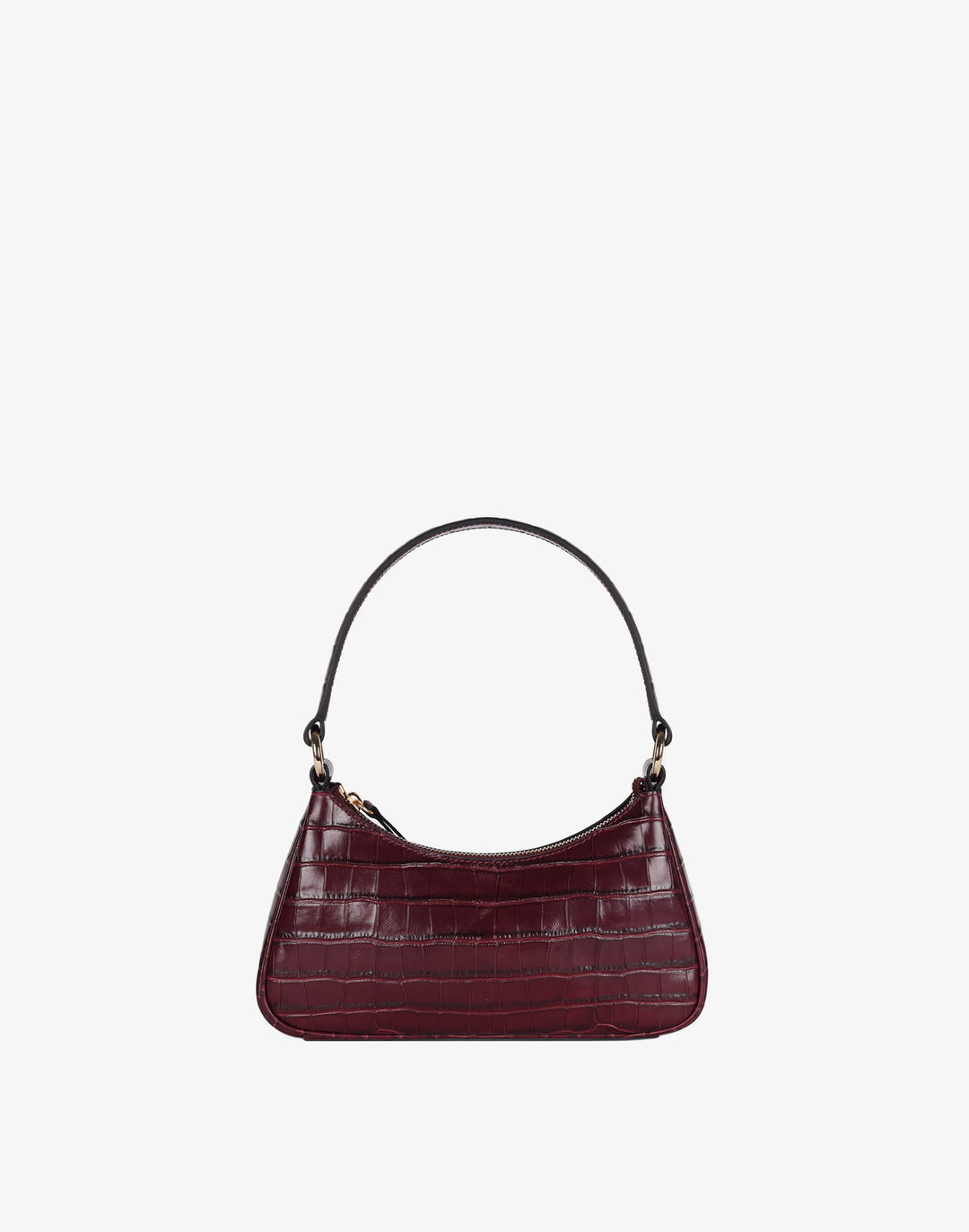 recycled genuine leather mini shoulder bag burgundy crocodile #color_burgundy-croco
