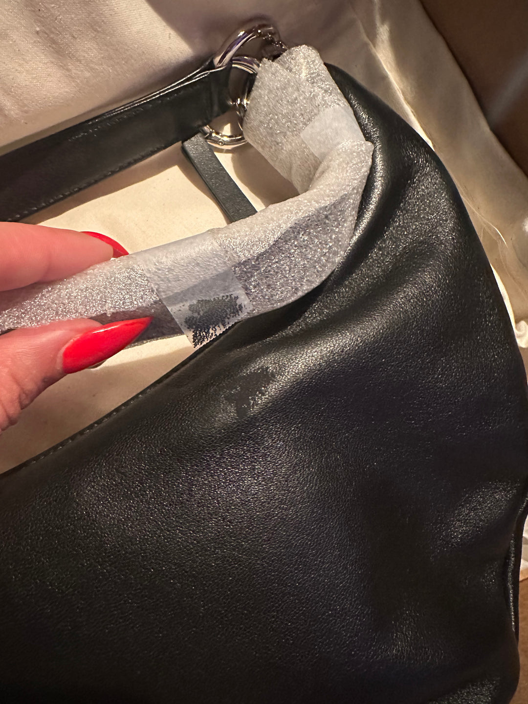 HYER GOODS Mini crescent micro ring bag black silver#color_black-silver