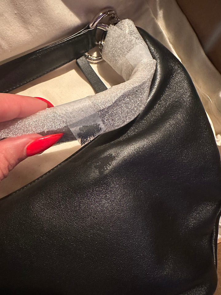 HYER GOODS Mini crescent micro ring bag black silver#color_black-silver