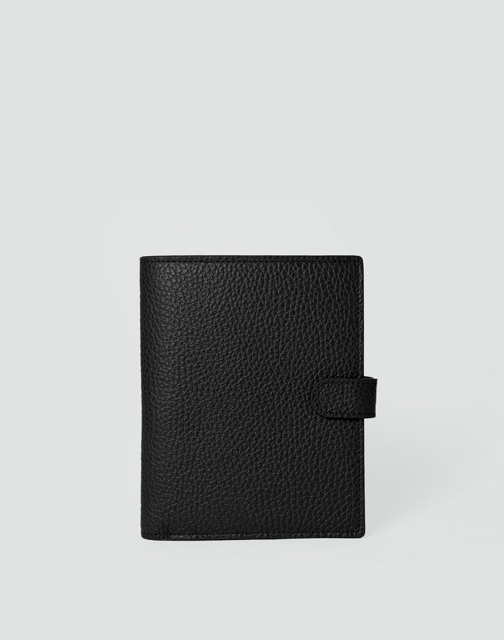 HYER GOODS Il Viaggio Tumbled Leather Travel Passport Wallet #color_black
