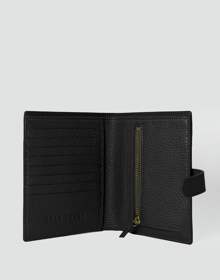 HYER GOODS Il Viaggio Tumbled Leather Travel Passport Wallet #color_black
