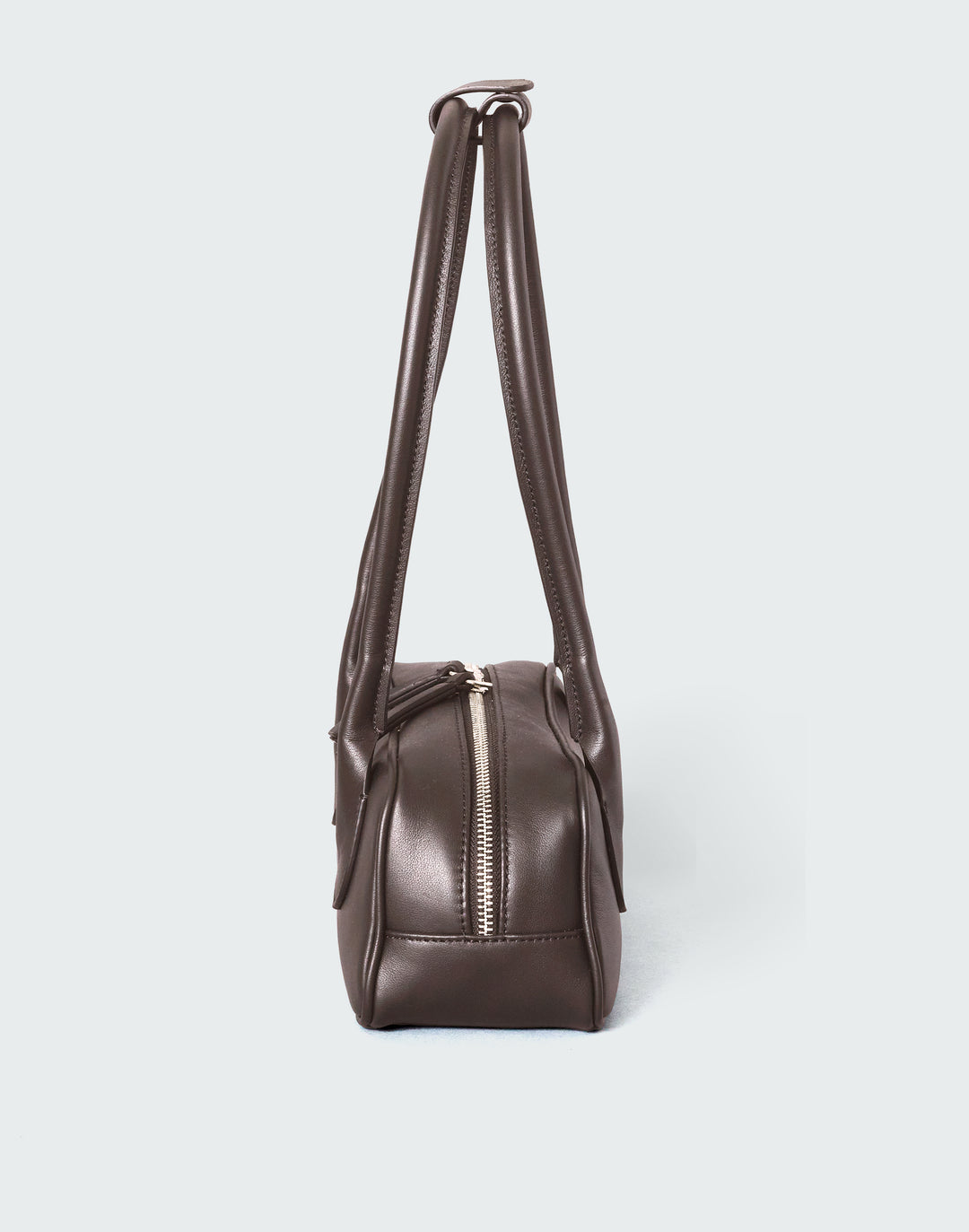 HYER GOODS Mini La Strada East West Baguette Shoulder Bag #color_chocolate-silver