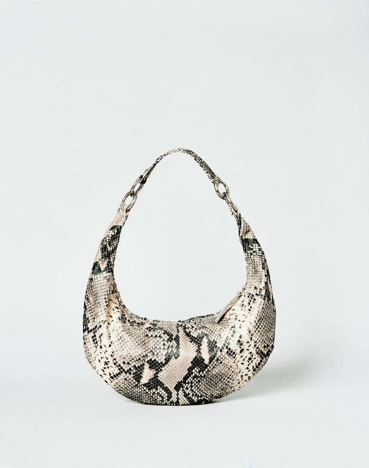 HYER GOODS convertible python crossbody hobo  crescent bag Piccola ring bag #color_python