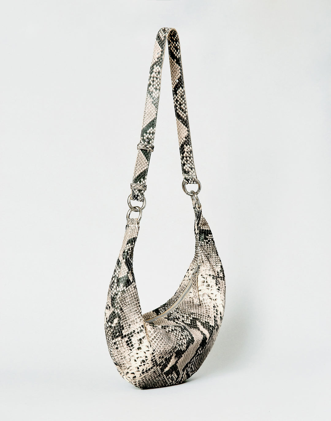 HYER GOODS convertible python crossbody hobo  crescent bag Piccola ring bag #color_python