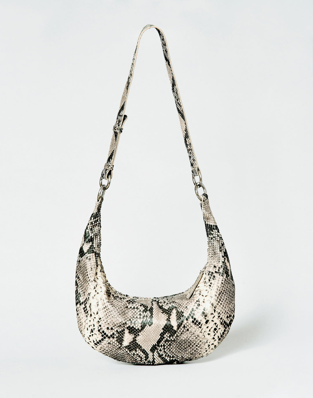HYER GOODS convertible python crossbody hobo  crescent bag Piccola ring bag #color_python