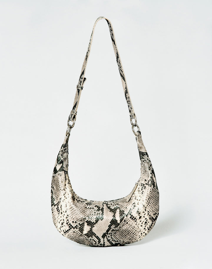 HYER GOODS convertible python crossbody hobo  crescent bag Piccola ring bag #color_python