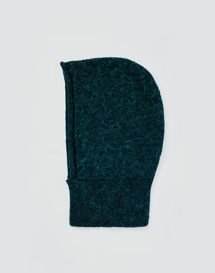 HYER GOODS alpaca wool balaclava hood #color_emerald