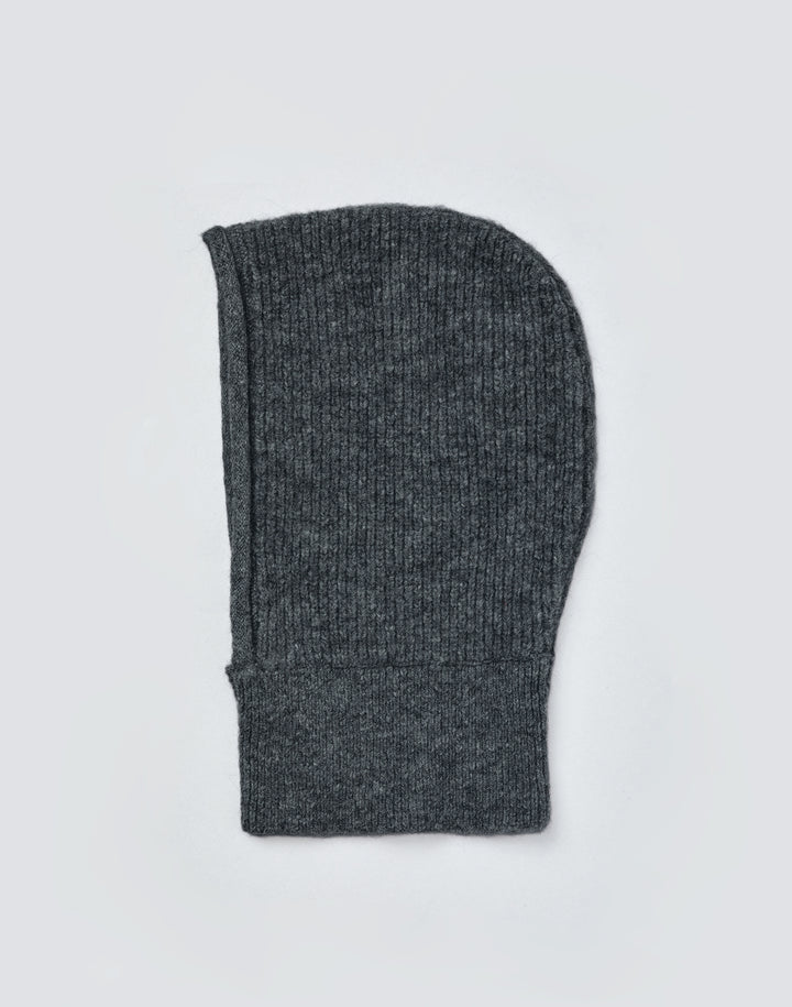 HYER GOODS alpaca wool balaclava hood #color_charcoal-grey