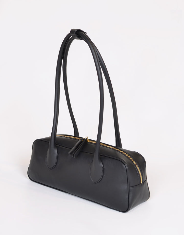 HYER GOODS La Strada East West Bag in black/gold #color_black-gold