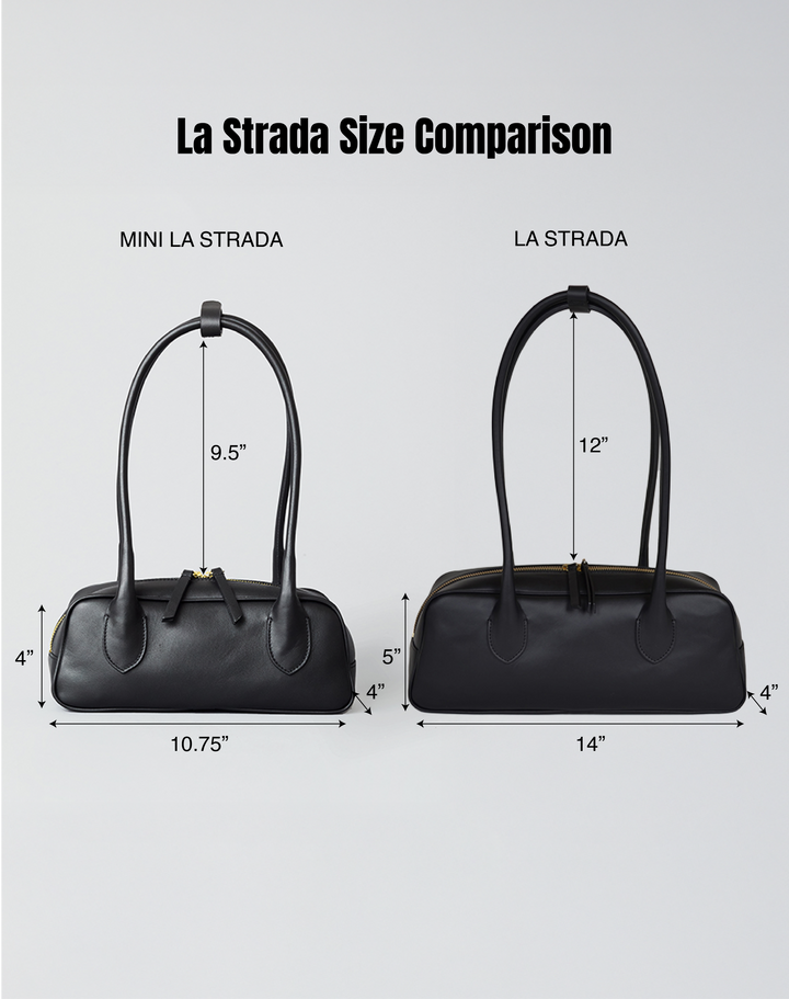 HYER GOODS Mini La Strada East West Bag #color_black-gold
