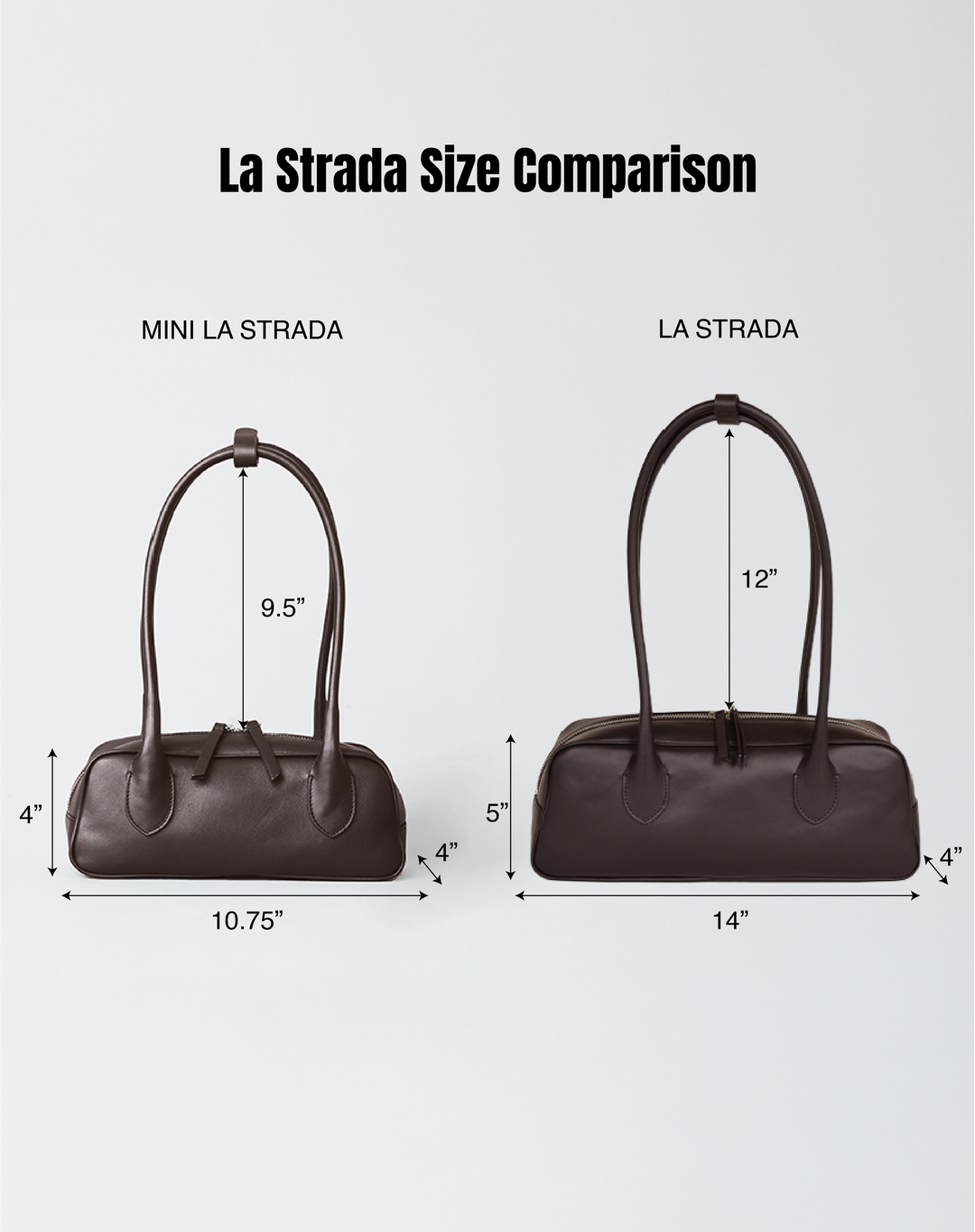 HYER GOODS Mini La Strada East West Baguette Shoulder Bag #color_chocolate-silver