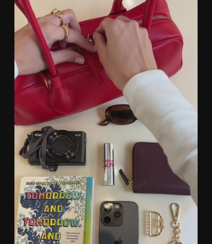 HYER GOODS La Strada East West Bag in Red #color_valentino-red