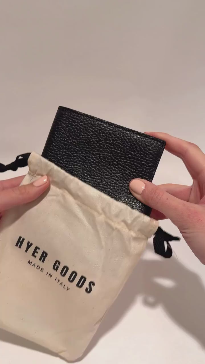 HYER GOODS Il Viaggio Tumbled Leather Travel Passport Wallet #color_black