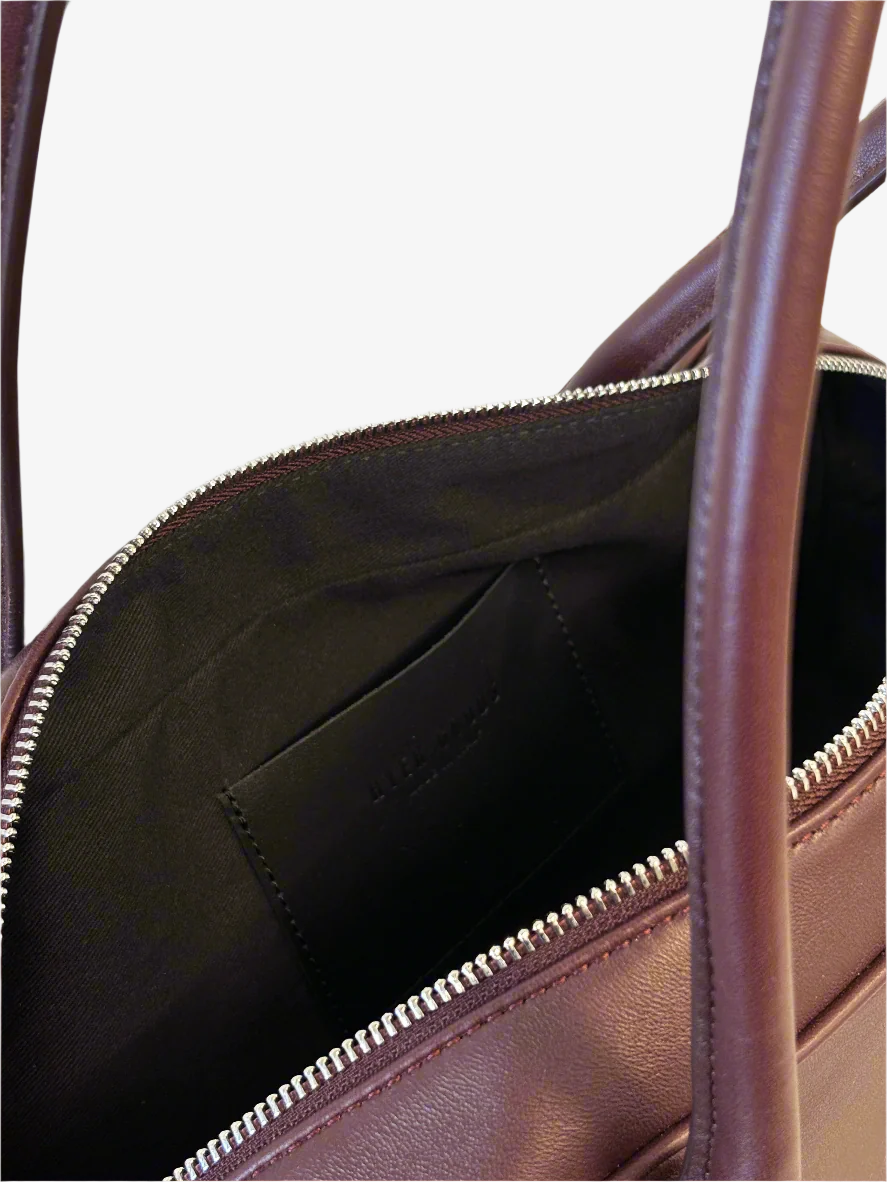 HYER GOODS La Strada East West Bag in burgundy wine #color_burgundy