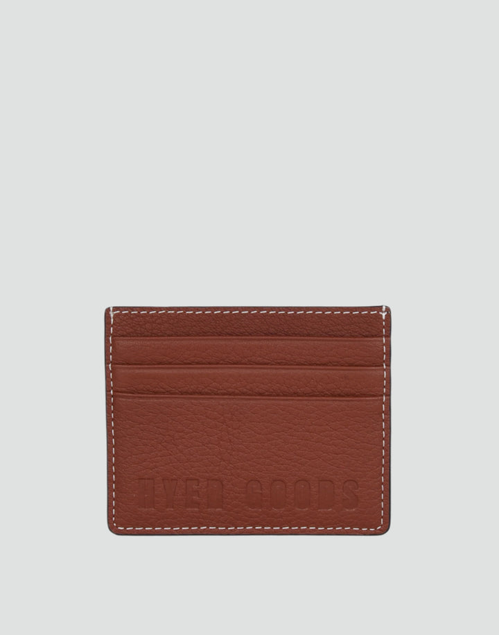 recycled leather card holder tan saddle brown#color_saddle-brown