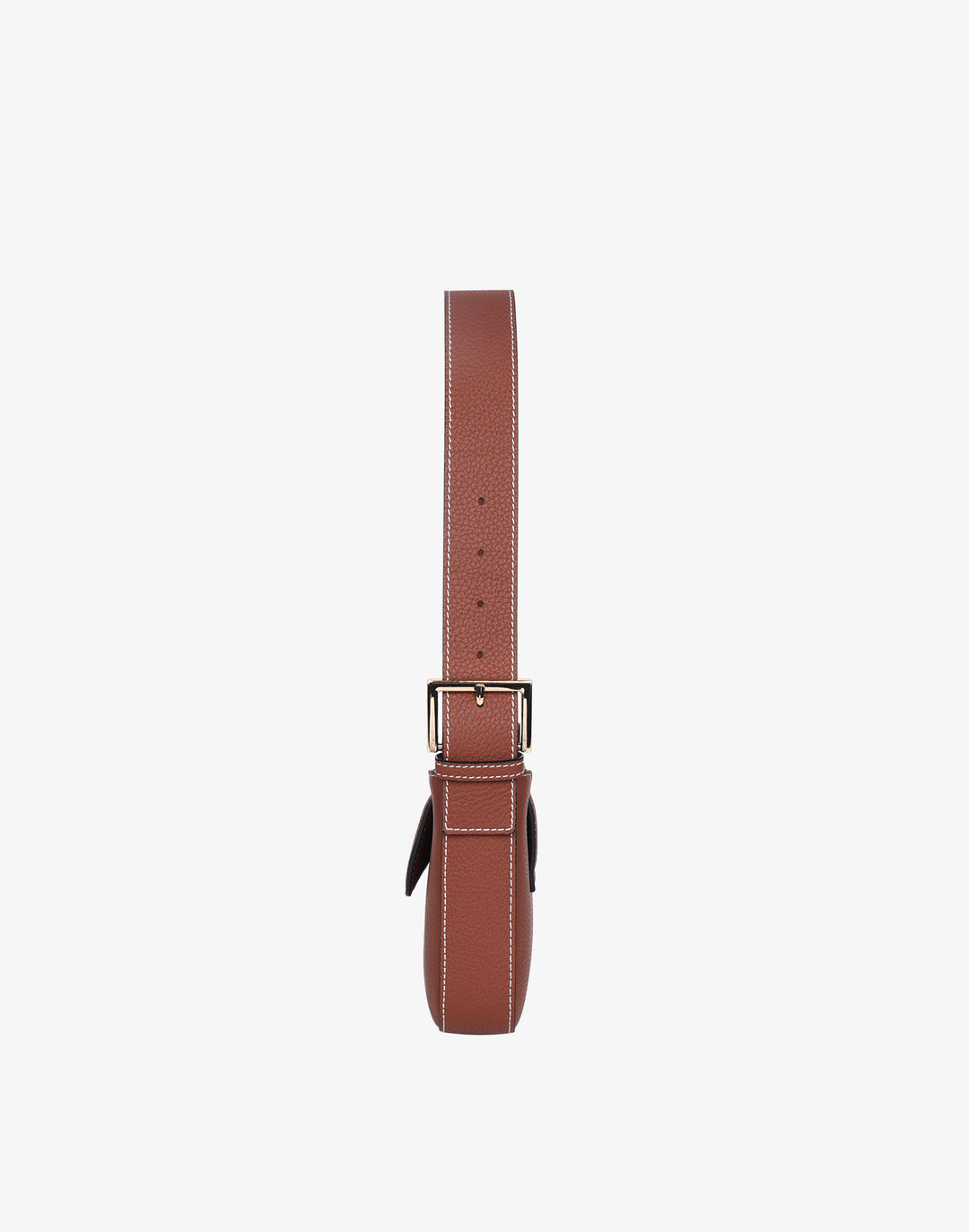 hyer goods 90s baguette shoulder bag with buckle tan brown#color_saddle-broan
