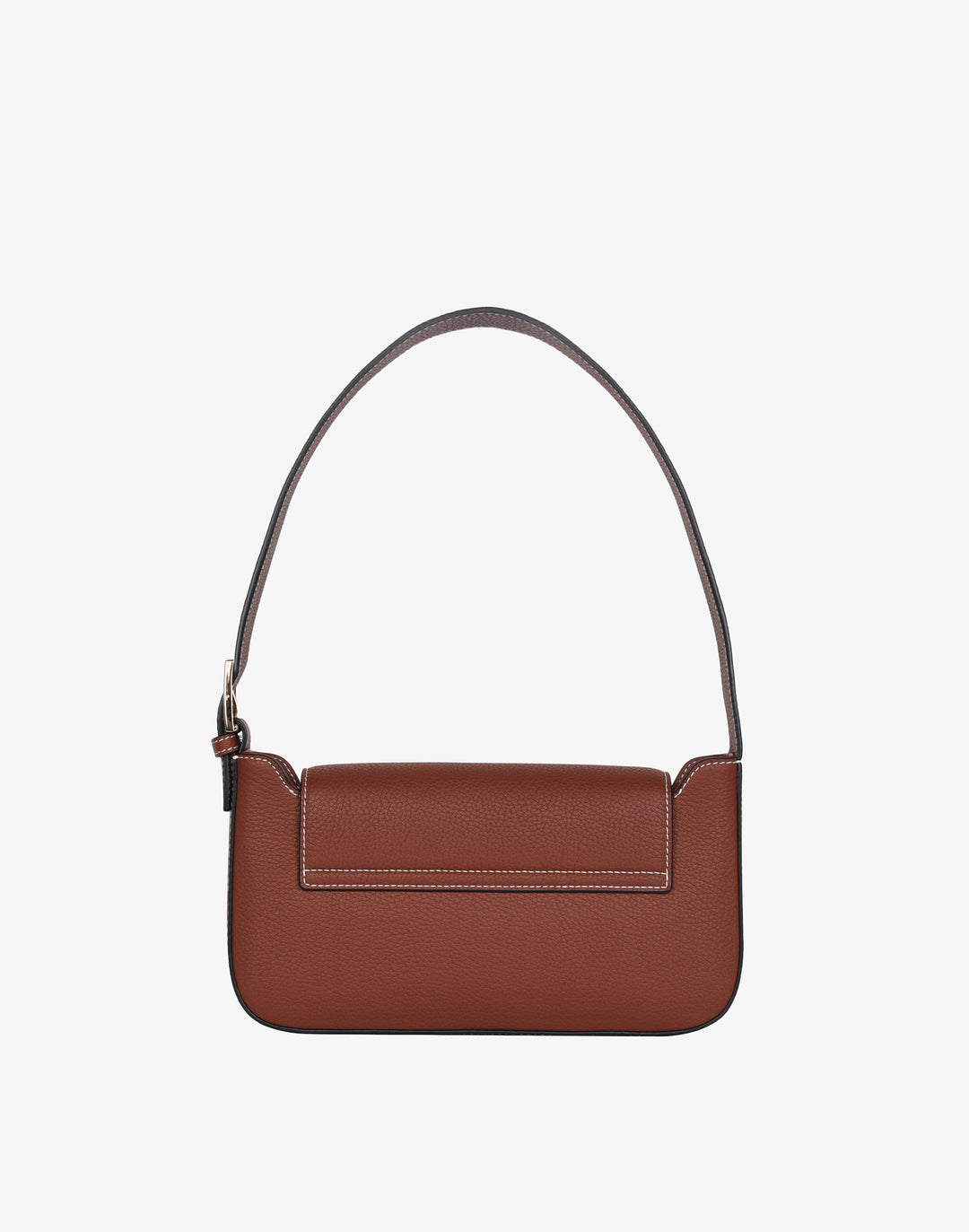 hyer goods 90s baguette shoulder bag with buckle tan brown#color_saddle-broan