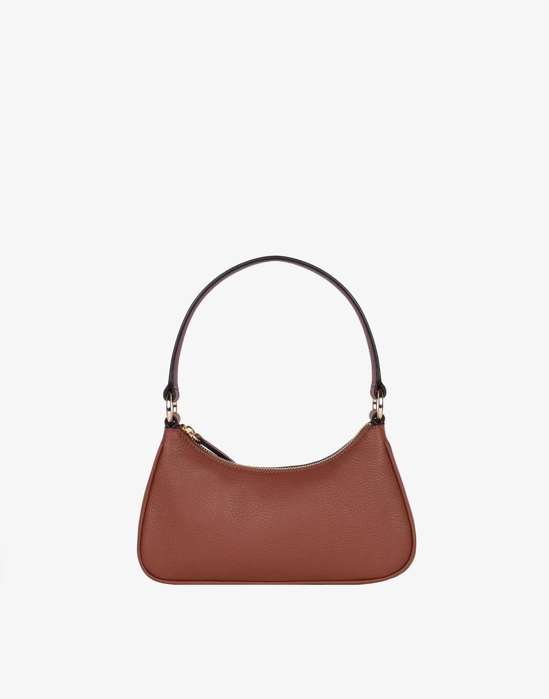 recycled genuine leather mini shoulder bag  tan brown#color_saddle-brown