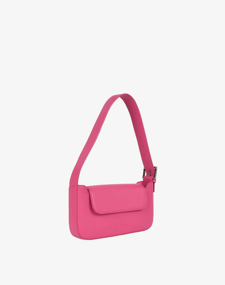 90s baguette shoulder bag with buckle pink#color_fuschia
