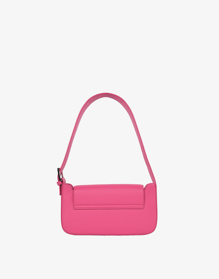 90s baguette shoulder bag with buckle pink#color_fuschia