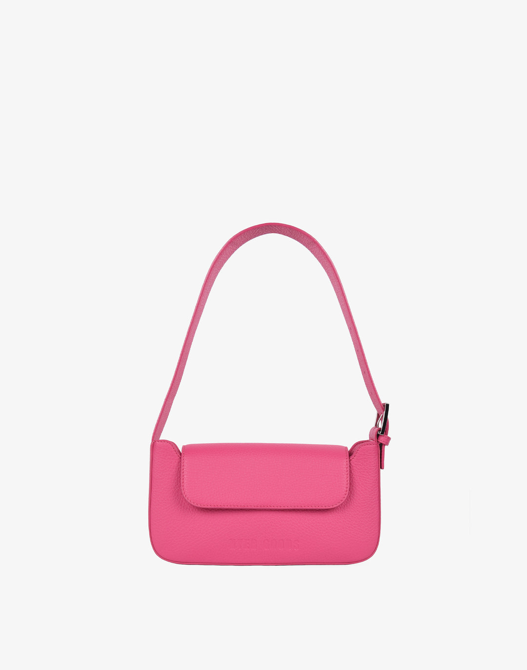 90s baguette shoulder bag with buckle pink#color_fuschia